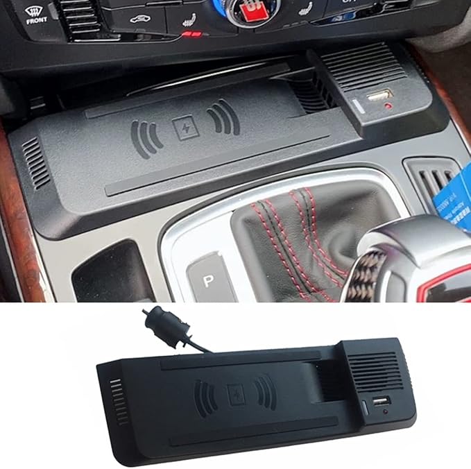 15W Wireless Car Charger for Audi 2010-2018 Q5/2008-2014 A5/2009-2016 S5/2012-2014 RS5/2014-2017 SQ5/2008-2016 A4L/2012-2014 A4 allroad Charging Pad