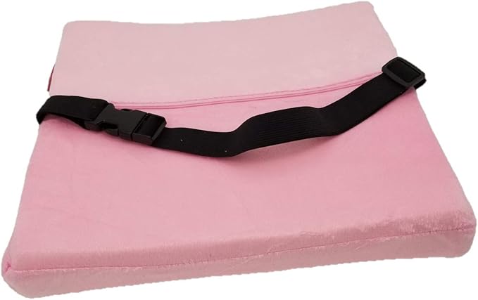 Bookishbunny Comfortable Ergonomic Memory Foam Back Lumbar Support Cushion for Chairs Car Office Home with Removable Soft Velvet Cover (Pink)
