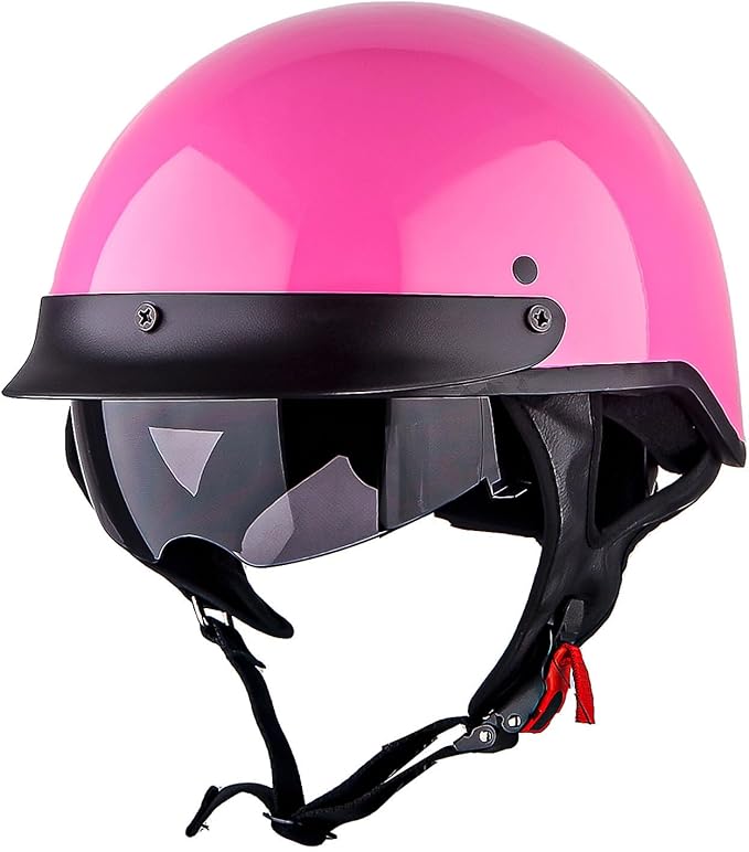 1Storm Motorcycle Half Face Helmet Mopeds Scooter Pilot with Retractable Inner Smoked Visor