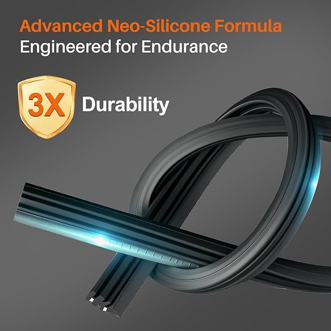DOG TAIL Water Repellent Silicone Wiper Blades 22" 21" Set with Multiple Adapters and 2 Refills, Automotive Replacement Front Windshield Wiper Blades for My Car with Water Repellency Formula DropClear