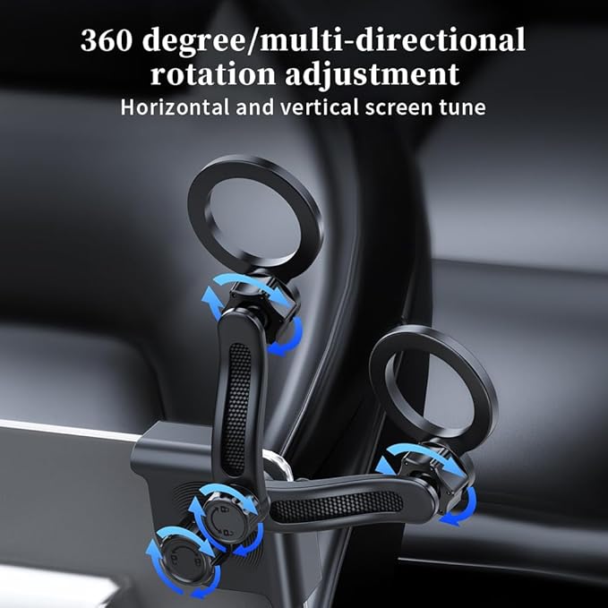 for Tesla Screen Phone Mount 360° Rotation MagSafe Strongest Magnet Power Magnetic Car Phone Holder Mount for Tesla 3/Y/S/X Fits for All iPhone & Android Phones (Magnetic)