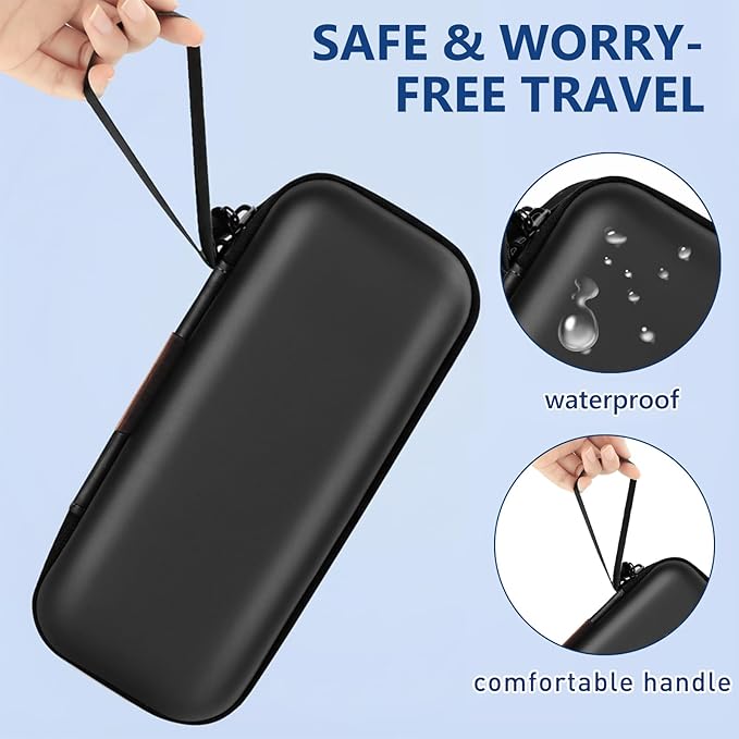 Insulin Cooler Travel Case, Portable EVA Medicine Travel Cooler, Diabetes Case with 2 Reusable Ice Packs TSA Approved for Diabetic Supplies Patent Pending(Black-No Temp)
