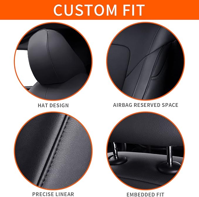 AOMSAZTO Car Seat Cover for Mazda 3 2019 2020 2021 2022 2023 2024 2025 2026 - Full Set Customized Black Faux Leather Seat Covers