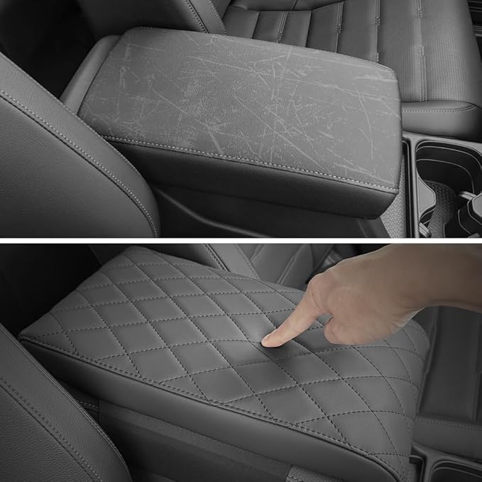 CRV Center Console Cover/Pad Fit 2023 2024 2025 2026,Faux Leather Honda CRV Armrest Mat,Ergonomic Support Cushion,Console Protector,Waterproof Wear-Resistant Scratch-Resistant