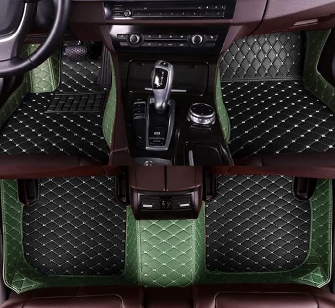 Custome Car Mats Accessories All Weather Floor mats Compatible with Automotive Floor Mats Passenger car mats (Green Black)