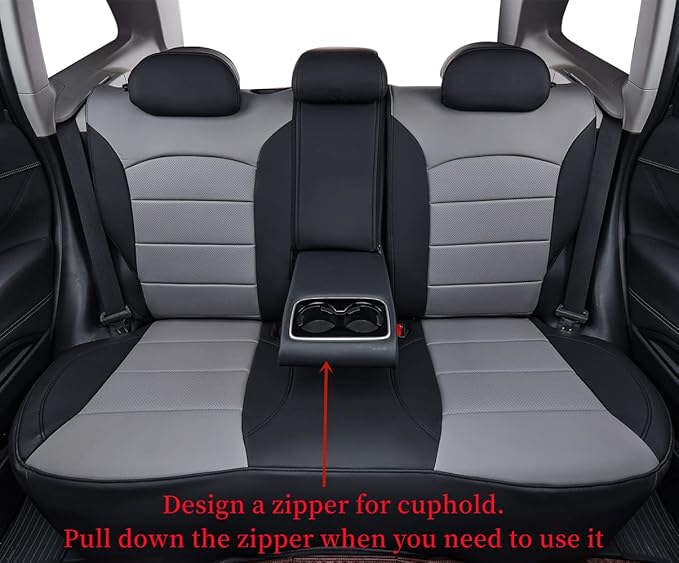 coverdream Forester Leather Seat Covers Custom Fit for 2019-2024 Subaru Forester SUV Seat Cushion,Fully Covered,Airbag Compatible Waterproof Car Seat Protector (Full Set,Black/Gray)