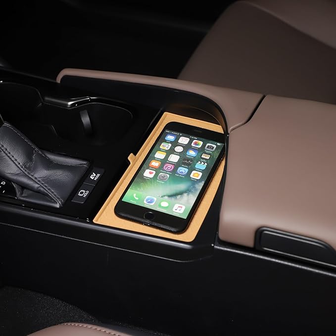 Center Console Mat Wireless Charging Mat Compatible with Lexus ES 2022-2023 ES250 ES300h,Car Non Slip Wireless Charger Silicone Cover Pad Interior Accessories 1PCS (Apricot)