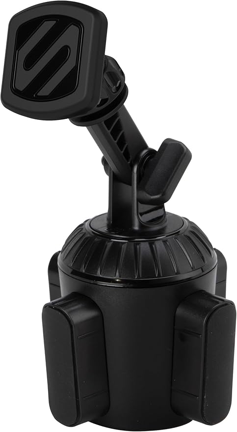 Scosche Cup Holder Phone Holder for Car, Magnetic Cell Phone Holder with Adjustable Neck & 360° Rotation, Universal Car Mount for iPhone/Android, Fits Cup Holders Up to 3.5", Not MagSafe Compatible