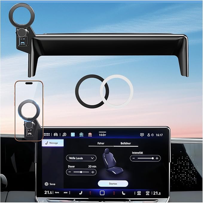 Car Phone Holder for Volkswagen VW Tiguan 2026 2025 (Only for 12.9-Inch Screen, Not for 15-Inch) 360° Rotation Magnetic Cell Phone Mount, Compatible with Magsafe, Does Not Affect Air Vent