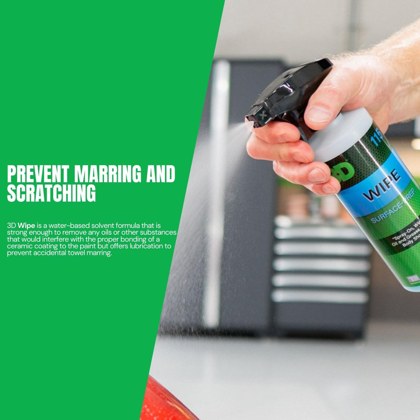 3D Wipe Ceramic Coating Surface Prep - Removes Excess Oils & Lubricants from Paint & Glass Prior to Ceramic Coating Application 1 Gallon