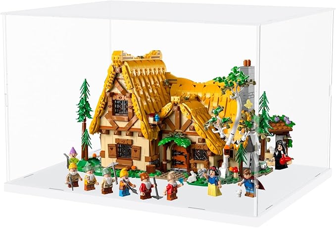 Choowin Acrylic Display Case for Lego 76419 for Lego Hogwarts Castle and Grounds for Lego Display Thickened Clear Acrylic Display Cases for Collectibles Assemble Dustproof Display Box(White Base)