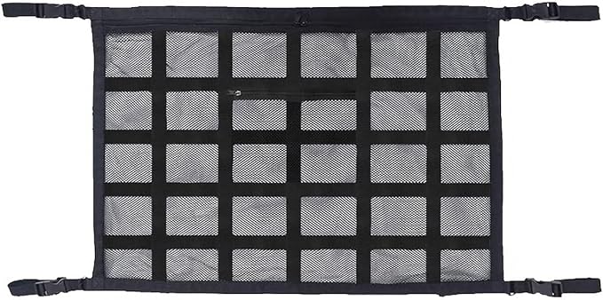 Car Ceiling Cargo Net Strong Load-Bearing Mesh Car Roof Storage Organizer Large Capacity Space Saving Car Ceiling Net Storage Bag Car Interior Accessories for SUV Truck Van(90 * 65cm)