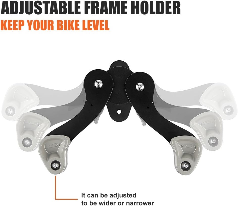 Ibera Bike Wall Mount - Secure Bike Storage up to 18kg with Adjustable Frame Holder & Soft Rubber Cradles - Garage Bike Rack for Road, MTB, Kids, Hybrid Bikes - Easy Installation & Space-Saving Design