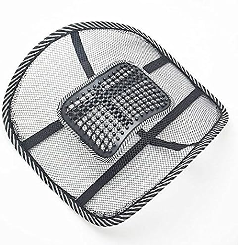 Black Lumbar Mesh Back Brace Support Office Home Car Seat Chair Ventilate Cool Cushion Pad with Massage | Breathable, Massage Beads for Ultimate Comfort (1 Piece)