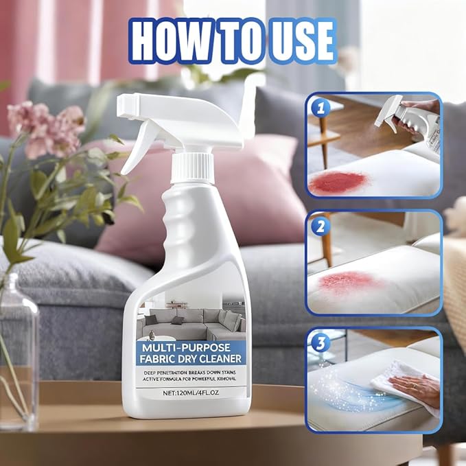 Fabric Sofa Cleaner, Carpet & Upholstery Stain Cleaner Spray Expert Stain and Odor Remover – Pet & Kid Safe Rug Cleaner, Fast-Drying, Formula for Carpets, Rugs & Fabric (1PCS)