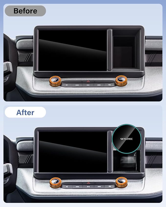 SKYLOTEC Magnetic Phone Mount Cubby Insert for Ford Maverick 2022 2023 2024 Accessories, Cell Phone Mount Storage Box Kit for MagSafe, Strong Magnets Fast Wireless Charger Phone Holder