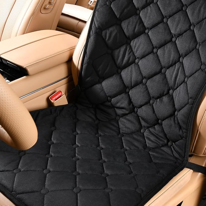 Universal Car Seat Cushion - Comfortable Full Back & Seat Cover for Cars, Trucks, SUVs, Vans (Black, 1 Pack)