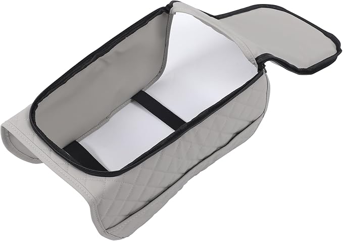 Center Console Armrest Cover Compatible with Toyota Tundra 2022+ Sequoia 2023+ Leather Middle Console Cushion Lid Pad Waterproof Anti-Scratch Armrest Seat Box Cover With Pocket Storage Bag Accessories