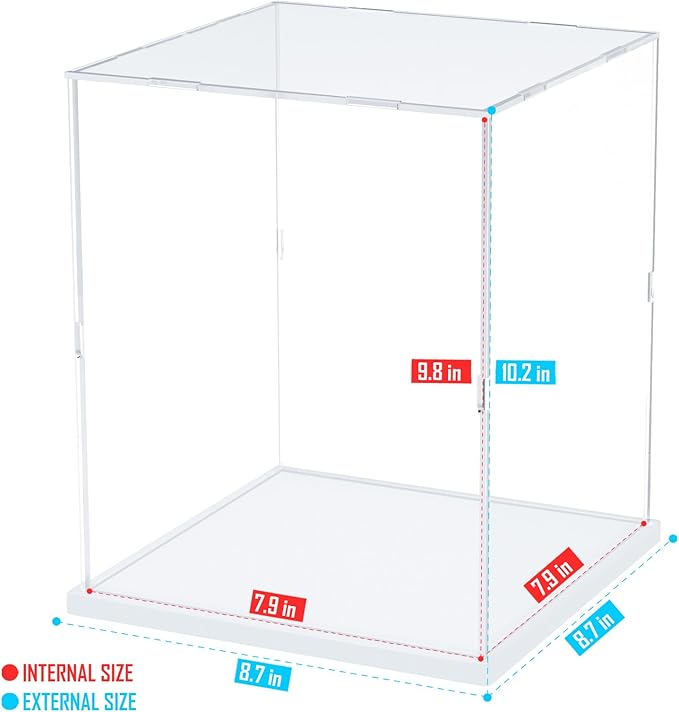 Choowin Acrylic Display Case for Lego Star Wars Helmet Mandalorian Darth Vader Helmet for Lego R2D2 Thickened Clear Acrylic Display Cases for Collectibles Assemble Dustproof Display Box(White Base)
