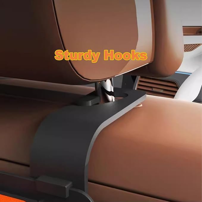 Car Back Seat Organizer, Multifunctional Car Seat Back Storage Box with 2 Cup Holders, Tissue Box for Hold Phones,Snacks, Drinks, Handbags (Brown)
