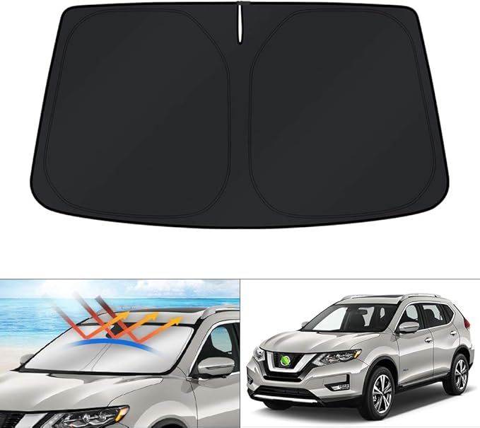 KUST Windshield Sun Shade for 2014-2020 Nissan Rogue Accessories (NOT for Rogue Sport & 2021 Rogue 3rd Gen. T33) Sunshade Foldable Window Sun Protector Block UV Rays Keep Car Cooler