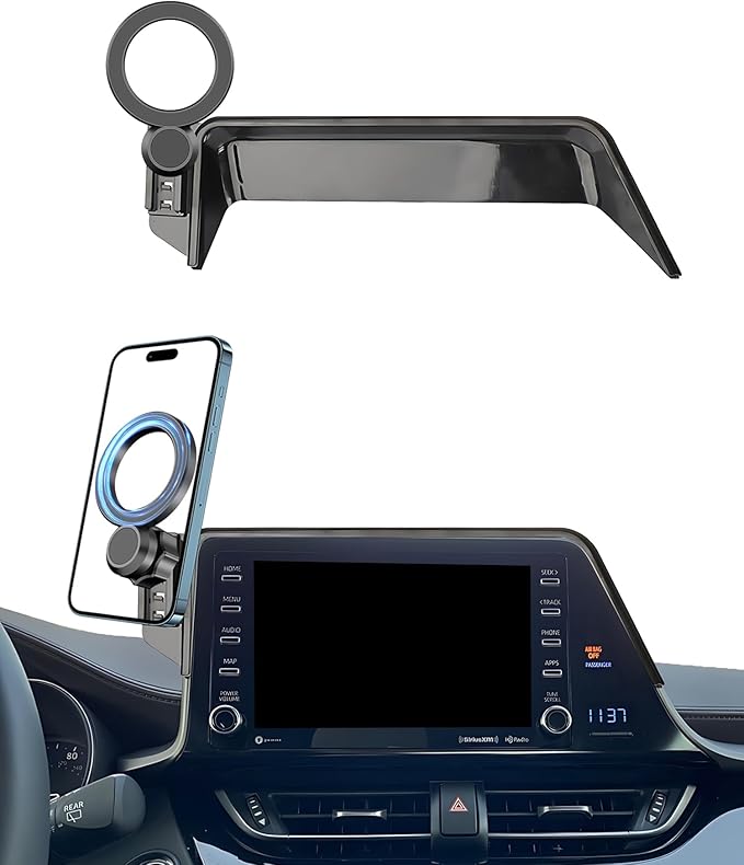 Magnetic Car Phone Mount for Toyota C-HR 2019 2020 2021 2022 Accessories, for MagSafe Strong Magnets Cell Phone Holder 8-Inch Screen Cradles, with Portable Phone Gripper 360° Rotation