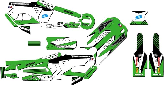 16eDRIVE Fly Racing Green Senge Graphics Kit Compatible with Stacyc