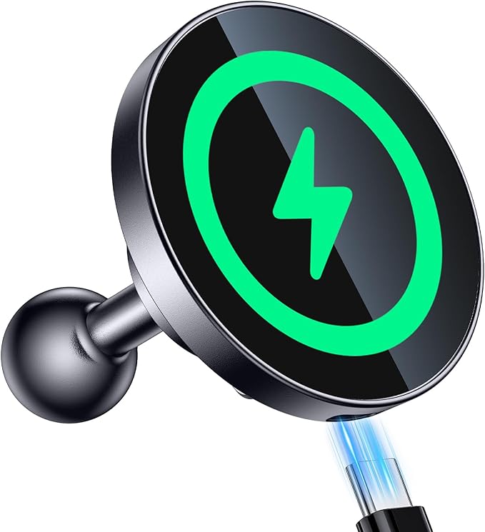 Coolpow for Magsafe Wireless Car Charger Magnetic Wireless Charging Phone Holder with 20mm Ball Mount【Super Magnet】 Magnetic Ball Mount Adapter 20mm Ball Joint Compatible with Bulletpoint Mounting