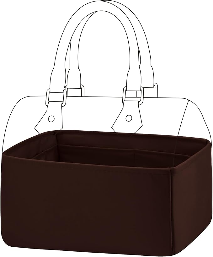 DGAZ Silk Purse Organizer Insert Fits LV Speedy 16/20/25/30/35/40/45 bags，Silky Smooth Bag Organizer，Luxury Handbag & Tote Shaper(Global brown,SP40)