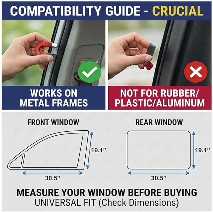 XCBYT Car Window Shades - 4 Pcs Car Privacy Curtains - 100% Block Light Car Window Covers - Magnetic Side Window Sun Shade Keeps Cooler for Breastfeeding, Taking a nap, Changing Clothes, Camping