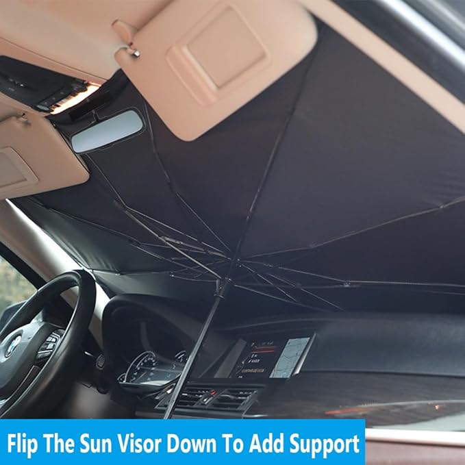 Windshield Sun Shade 2025 Car Accessories 100% Blackout Car Front Windsow Shades Umbrella Automotive Sun Visor Block Heat Insulation Protection (Pink Eyes)