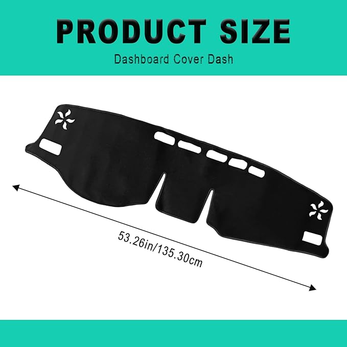 Dash Cover Mat, Center Console Cover Sunshield Protector, Dashboard Cover Compatible with T0y0ta RAV 4 2019 2020 2021 2022 2023 2024 2015 (Black Trim)