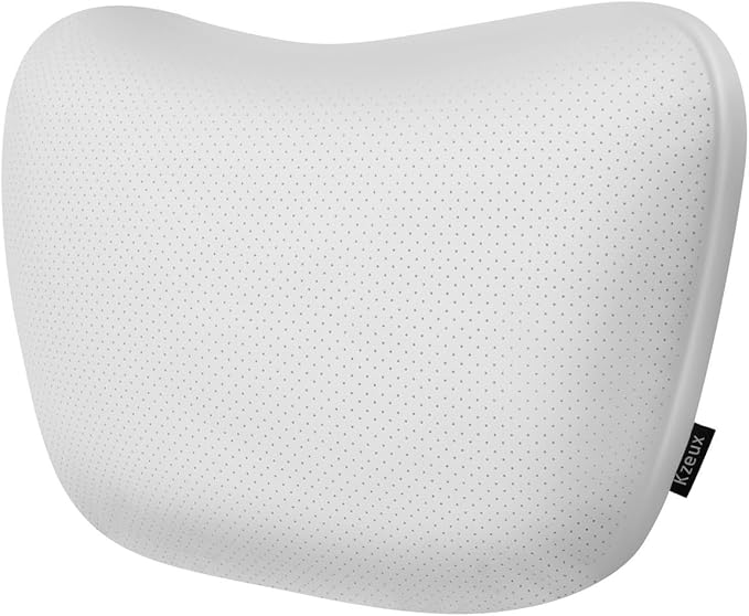 Upgraded Car Seat Neck Pillow - Adjustable Height Headrest Cushion - for Tesla Models 3/Y/S/X High Elastic Pearl Cotton Interior and Ventilated Nappa Leather - Neck Pain Relief (1 Pack White)