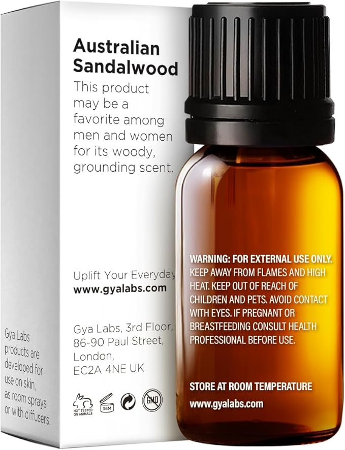 100% Pure Australian Sandalwood Essential Oil - 0.34 Fl Oz - Australian Sandalwood Oil for Hair, Skin, Diffuser, Aromatherapy & DIY Candle Making Scent