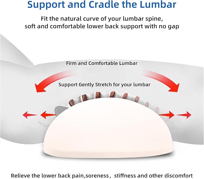 Lumbar Support Pillow for Sleeping,Premium Memory Foam Lower Back Pain Relief Bed Rest Support Pillows for Car Bed,Couch,Waist Support Care Cushion,Sleep Lumbar Pillow (Light Pink)