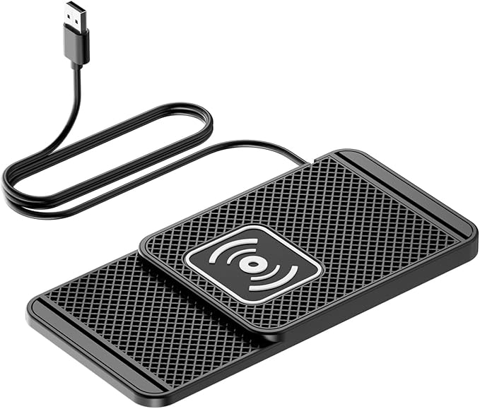 Wireless Charging Pad for Car for VW Tiguan L/Tiguan X 2017-2021 2022 2023-pr, 20W Fast Qi Car Ultra-Slim Wireless Charger Mat Non-Slip Silicone Dashboard Charging Pad,USB