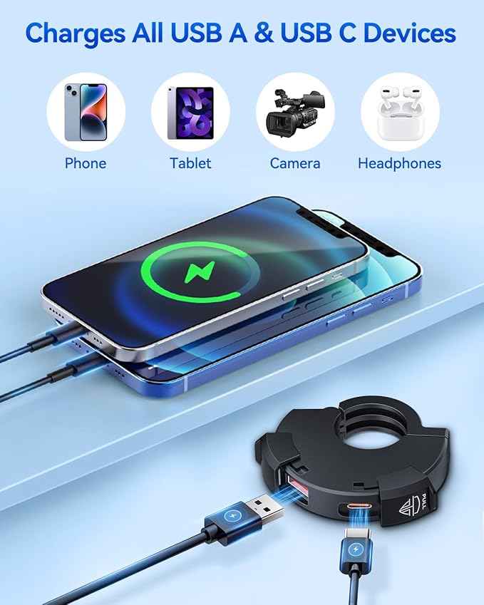 EXTRACTME Motorcycle Phone Charger, 2PC Ultra-Narrow Dual USB Type C 30W PD & Quick Charge 3.0 Motorcycle USB Charger, Waterproof Motorcycle USB Port for Phone, Tablet, GPS (Only 0.51 in Wide)
