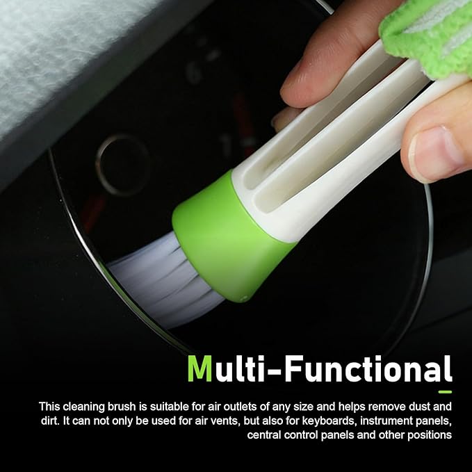3 PCS Mini Duster for Car Air Vent, 3 Arms Small Duster Vent Cleaner, Blinds Cleaner Dusting Tool, Universal Cleaning Tools for Blinds, Keyboards, Fans (Green)