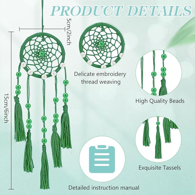INFUNLY 24PCS DIY Small Dream Catcher Kits for Beginners Colorful Handmade Dreamcatcher Kit for Starters DIY Mini Star/Moon/Heart/Round Shape Ornament Making Kit for Bedroom Car Mirror Keychain Bag
