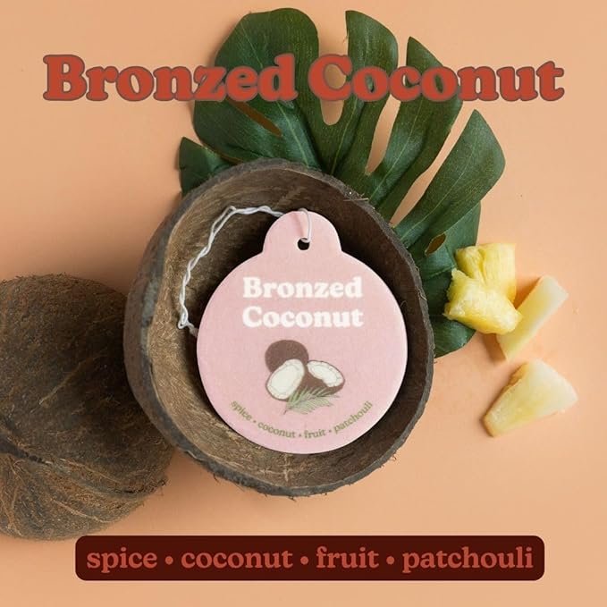 Happy Wax Summer Mix Car Charms 4-Pack Included Scents: Coastal Tide, Bronzed Coconut, Tropical Citrus, Florence