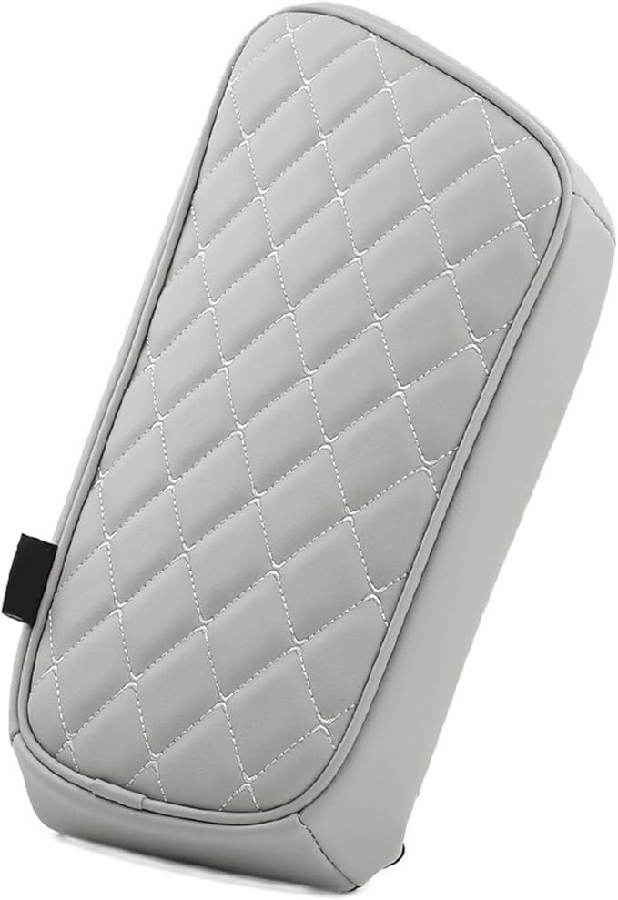 Car Armrest Cushion Cover Compatible with Kia EV6 2022-2026 Accessories, Leather Center Console Armrest Pad(Gray)