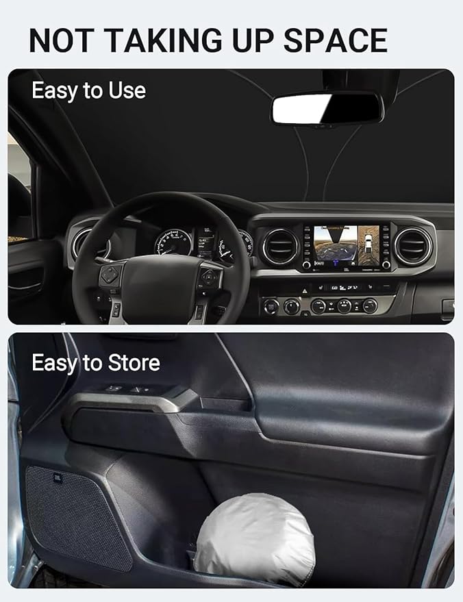 Proadsy 2026 Upgrade Front Windshield Sun Shade Foldable Sunshade Protector Custom Fit 2016-2023 Tacoma 2Dr 4Dr Pickup Accessories