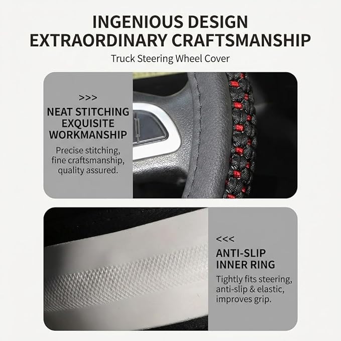 Size 16-20 Inch Ice Silk Ventilation Multi-Style Comfy Grip Steering Wheel Cover for Truck, Bus, Big Rig Trucker,SUV， Anti-Slip Design 16-20 Inch (Gray, 16)