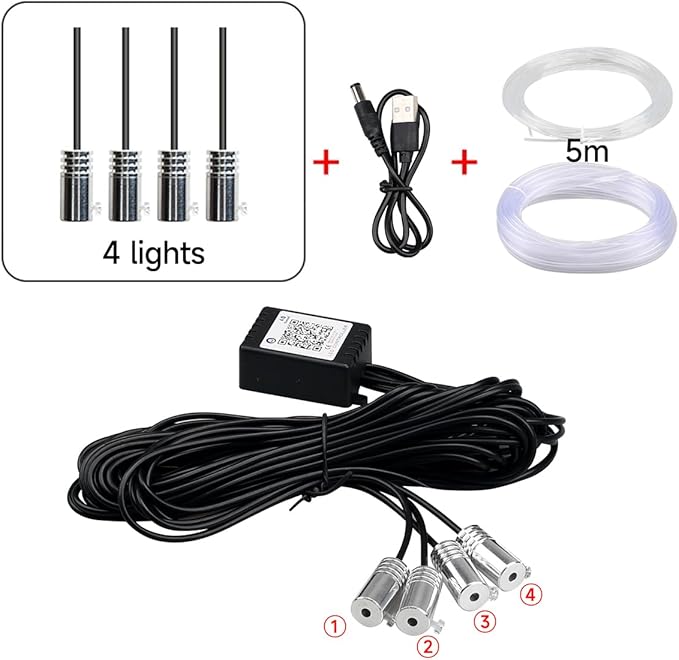 Car LED Interior Lights Strip APP Control, Car Neon Lights Kit with 236 inches Fiber Optic, Music Mode Sound Active Cars Atmosphere Ambient Lighting Kit