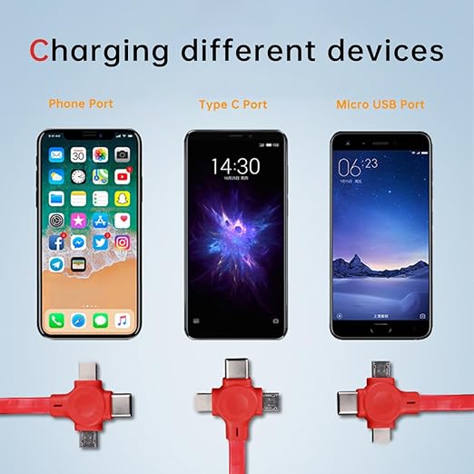 2 Pcs 3 in 1 Retractable Multi Fast Chargers Cable(3.28FT) with USB C/Micro USB/L and Phone Stand, Compatible with iPhone 17/16/15/14/13/12/11/10/9/8/Android/Tablet