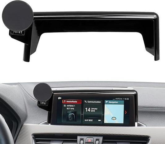 Car Phone Holder Compatible with BMW X1 2016-2022 / BMW X2 2018-2023 Accessories 8.8 inch Touchscreen Fixed Clip,360°Rotation Magnetic Phones Mount for Phones (not fit 6.5 inch)