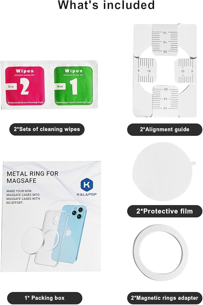 Magnetic Adapter Rings,Compatible with Kindle Pop Socket Magnetic,for Magsafe Accessories & Wireless Charging for iPhone 17/Air/16/15/14/13/12 Mini Plus Pro Max/Pixel 8/ S24 Ultra/ S23