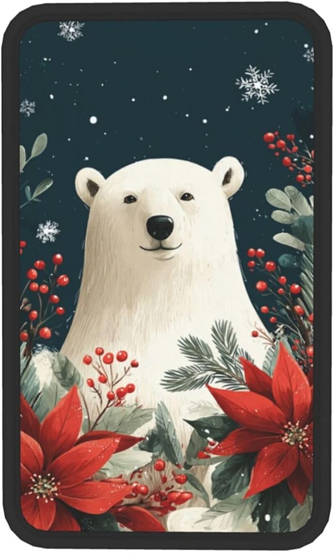 Universal Car Center Console Cushion Pad, Cute Polar Bear Soft Waterproof Car Center Console Cover Auto Armrest Seat Box Cover Protector for Most Vehicle SUV Truck Car