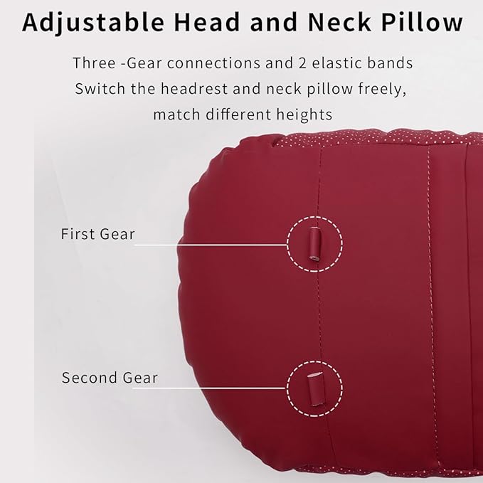 Car Headrest & Lumbar Support Set,Premium Skin-Feeling Napa Leather Soft and Comfortable Headrest,Car Seat Headrest Pillow Waist Support Car Interior Accessories for Driving Home Office
