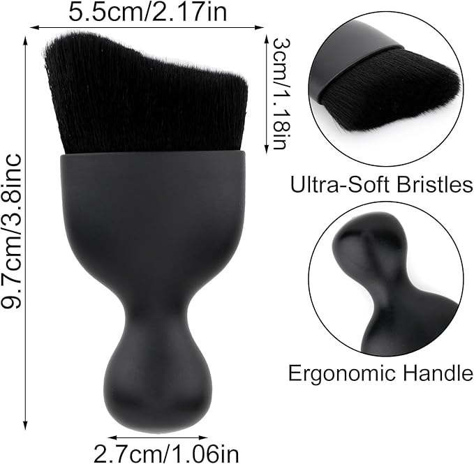 Car Detailing Brush, Soft Bristle Cleaning Brush, Scratch-Free Auto Duster Tool for Dashboard, Air Vents, Leather & Interior Cleaning (Black with Cap)